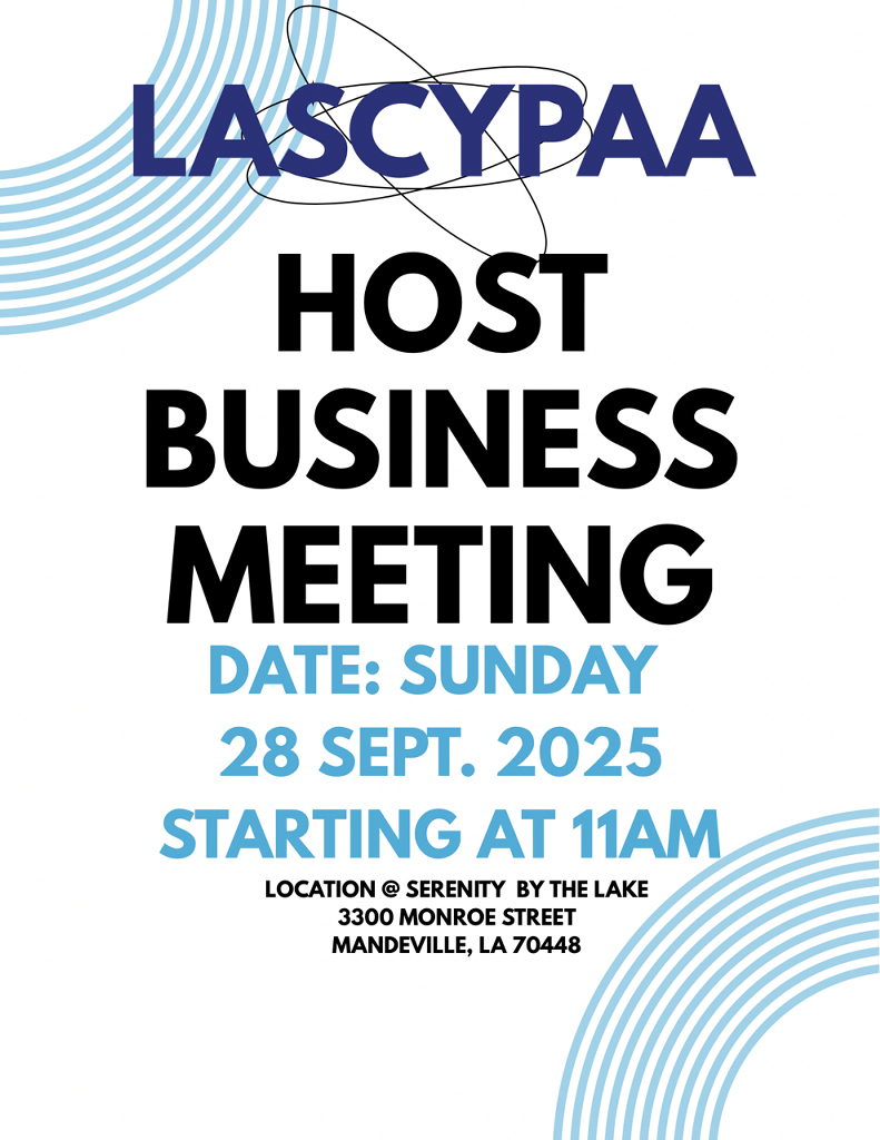 LASCYPAA Business MeetingSeptember 28th Serenity by the Lake