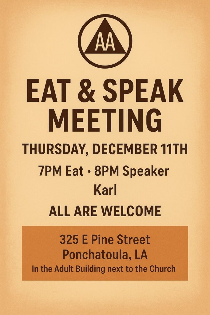 Eat and SpeakMan2ManDecember 11th, 7pm