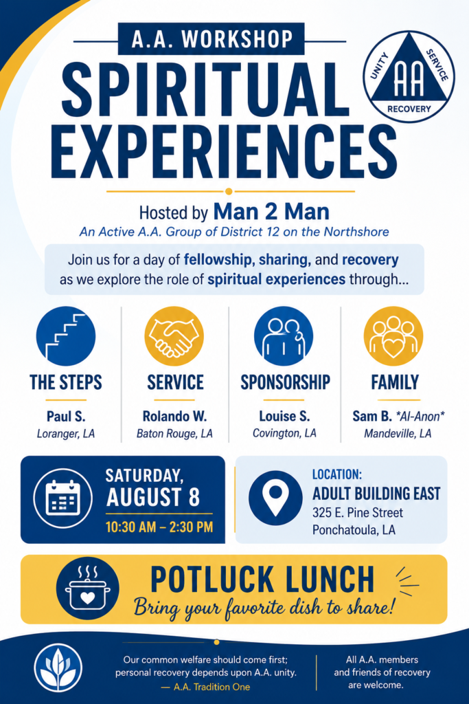 Spiritual Experience WorkshopMan2Man GrpAugust 2
