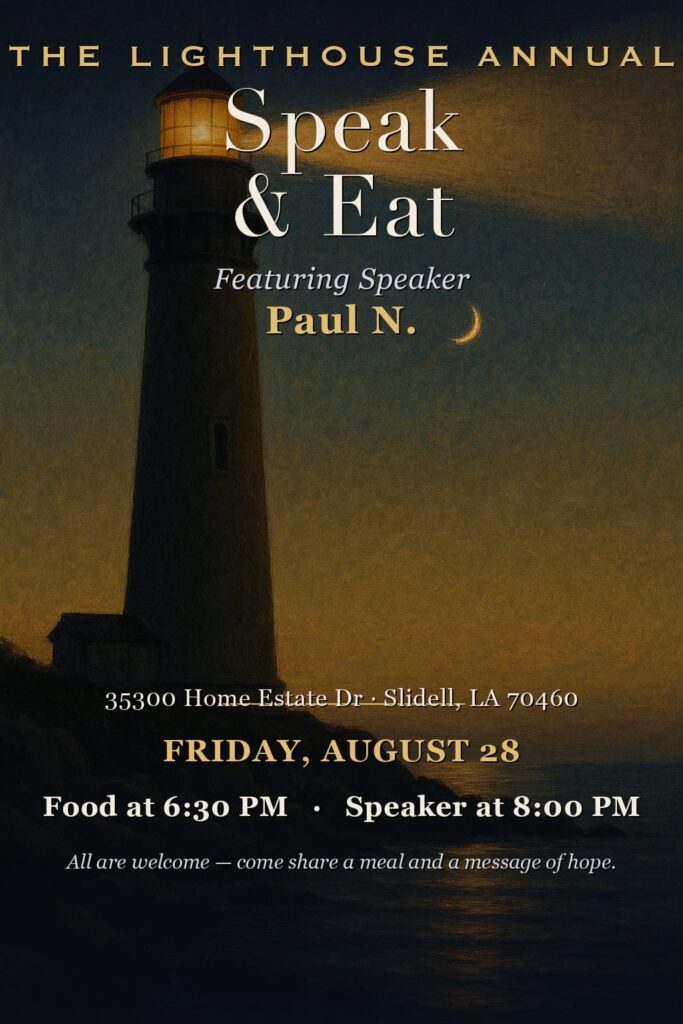 Lighthouse Annual Speak and Eat FridayAugust 28th, 6:30pm